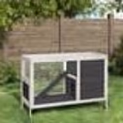 vidaXL Clapier gris 103x44x69,5 cm bois de pin massif