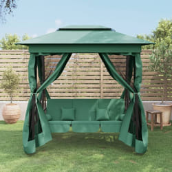 Vidaxl - Tonnelle de jardin banc pivotant convertible vert tissu acier