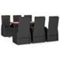 vidaXL Ensemble à manger de jardin coussins 7pcs Noir Résine tressée