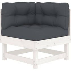 Vidaxl - Canapé d'angle avec coussins blanc bois de pin solide