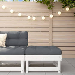Vidaxl - Repose-pied de jardin avec coussin blanc bois de pin massif