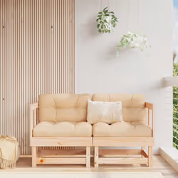 Ces canapés d'angle en bois, qui se démarquent par leur design à lattes et leurs coussins moelleux, seront un excellent suppl ...