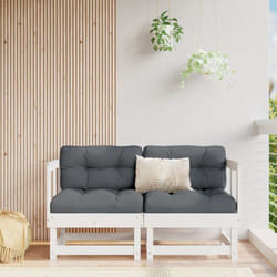vidaXL Canapés d'angle avec coussins 2 pcs blanc bois de pin massif