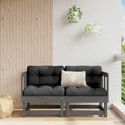 Vidaxl - Canapés d'angle avec coussins 2 pcs gris bois de pin massif