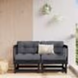 vidaXL Canapés d'angle avec coussins 2 pcs noir bois de pin massif
