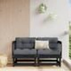 vidaXL Canapés d'angle avec coussins 2 pcs noir bois de pin massif