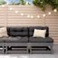 vidaXL Canapés centraux avec coussins 2 pcs gris bois de pin massif