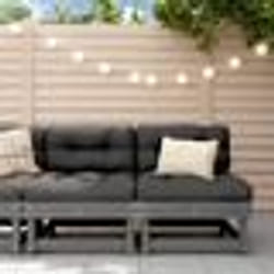 vidaXL Canapés centraux avec coussins 2 pcs gris bois de pin massif