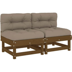 Vidaxl - Canapés centraux avec coussins 2 pcs marron miel
