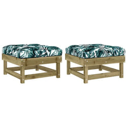 Vidaxl - Repose-pieds de jardin et coussins lot de 2 bois pin imprégné