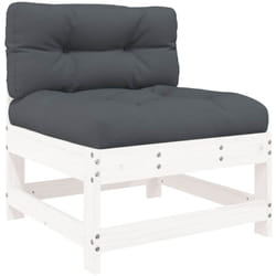Vidaxl - Canapé central avec coussins blanc bois de pin massif