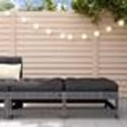 vidaXL Repose-pieds de jardin coussins lot de 2 gris bois pin massif