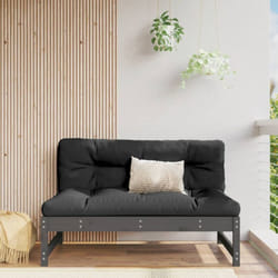 Vidaxl - Canapé central 120x80 cm gris bois de pin massif