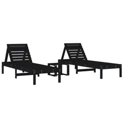 VidaXL 3157683 chaise d'extérieur Linge Bois de pin Noir