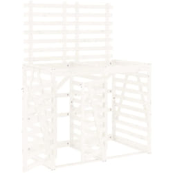 Vidaxl - Abri pour poubelle double sur roulettes blanc bois pin