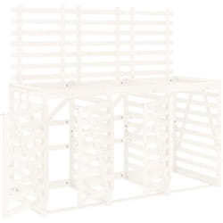 Vidaxl - Abri pour poubelle triple sur roulettes blanc bois pin