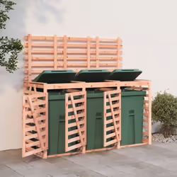 Cet abri pour poubelle triple sur roulettes en bois maintient la poubelle de votre jardin hors de la vue et crée un environne ...