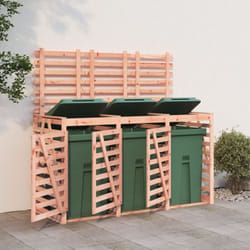 Vidaxl - Abri pour poubelle triple sur roulettes bois massif douglas