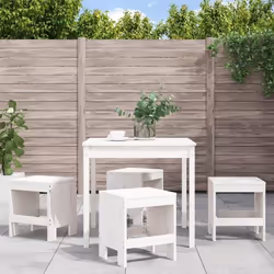 vidaXL Ensemble à manger de jardin 5pcs blanc bois massif de pin