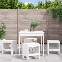 vidaXL Ensemble à manger de jardin 5pcs blanc bois massif de pin