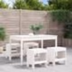vidaXL Ensemble à manger de jardin 5pcs blanc bois massif de pin