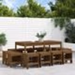 vidaXL Ensemble à manger de jardin 13 pcs marron miel bois pin massif