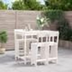 vidaXL Ensemble de bar de jardin 5 pcs blanc bois massif de pin