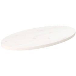 Dessus de table blanc 80x40x2,5 cm bois de pin massif ovale