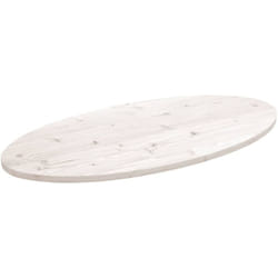 Dessus de table blanc 100x50x2,5 cm bois de pin massif ovale Vidaxl