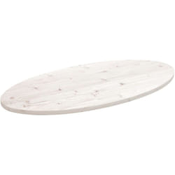 Dessus de table blanc 110x55x2,5 cm bois de pin massif ovale Vidaxl
