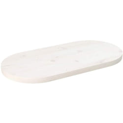Dessus de table blanc 70x35x2,5 cm bois de pin massif ovale Vidaxl