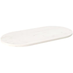 Dessus de table blanc 90x45x2,5 cm bois de pin massif ovale Vidaxl