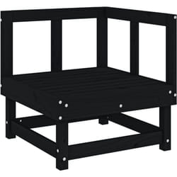 Vidaxl - Canapé d'angle de jardin noir bois de pin massif