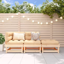 Cet ensemble de salon de jardin en bois avec un design à lattes sera un excellent complément à votre jardin, patio ou terrass ...