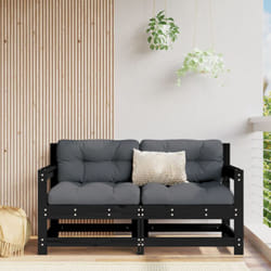 Vidaxl - Canapés d'angle de jardin 2 pcs noir bois de pin massif