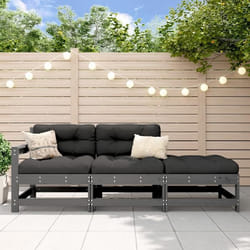 vidaXL Salon de jardin 3 pcs gris bois massif de pin