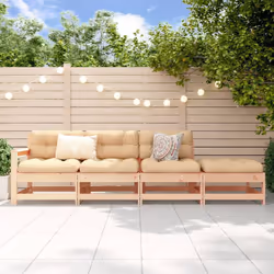 Cet ensemble de salon de jardin en bois avec un design à lattes sera un excellent complément à votre jardin, patio ou terrass ...