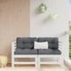 vidaXL Canapés d'angle de jardin 2 pcs blanc bois de pin massif