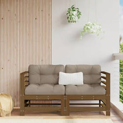 vidaXL Canapés d'angle de jardin 2 pcs marron miel bois de pin solide