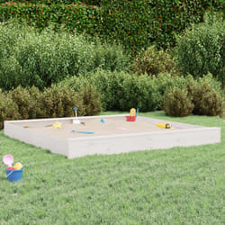 Vidaxl - Bac à sable avec sièges blanc carré bois de pin massif