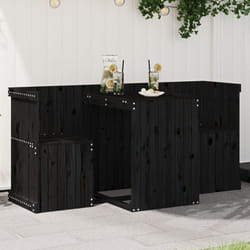 Vidaxl - Set de balcon 2 places noir bois de pin massif