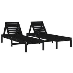 VidaXL 825074 chaise d'extérieur Linge Bois de pin Noir