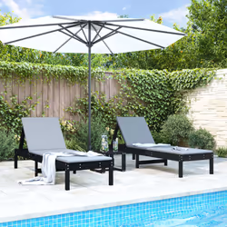VidaXL 825074 chaise d'extérieur Linge Bois de pin Noir