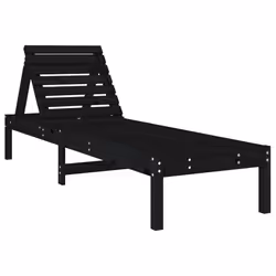 VidaXL 825074 chaise d'extérieur Linge Bois de pin Noir