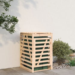vidaXL Abri pour poubelle sur roulettes 84x90x128,5 cm bois massif pin