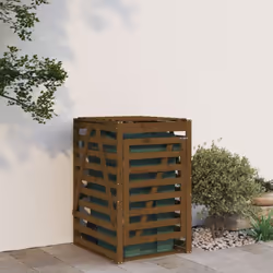 Cet abri pour poubelle sur roulettes en bois maintient la poubelle de votre jardin hors de la vue et crée un environnement be ...