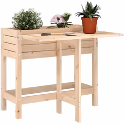 Présentez joliment vos fleurs ou vos plantes préférées avec cette jardinière avec un dessus de table rabattable ! Bois de pin ...