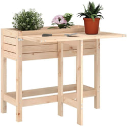 Vidaxl - Jardinière avec dessus de table pliable bois de pin massif