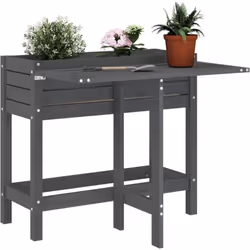 Présentez joliment vos fleurs ou vos plantes préférées avec cette jardinière avec un dessus de table rabattable ! Bois de pin ...
