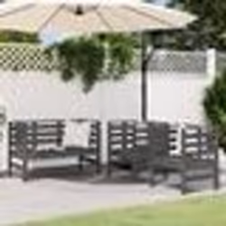 vidaXL Salon de jardin 3 pcs gris bois massif de pin
